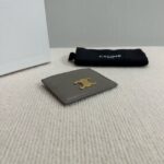 Celine CARD HOLDER TRIOMPHE IN SHINY CALFSKIN 10L833 PEBBLE