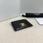 Celine CARD HOLDER TRIOMPHE IN SHINY CALFSKIN 10L833 black - Image 2