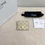 Celine CARD HOLDER TRIOMPHE IN TRIOMPHE CANVAS 10L833 Off-white