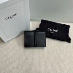 Celine CARD HOLDER WITH FLAP 16 IN SATINATED CALFSKIN 10M473 black - Image 4