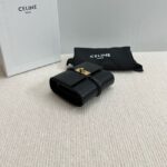 Celine CARD HOLDER WITH FLAP 16 IN SATINATED CALFSKIN 10M523 black - Image 5