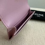 Celine CARD HOLDER WITH FLAP TRIOMPHE IN SHINY CALFSKIN 10I583 pink - Image 5