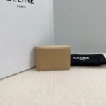Celine CARD HOLDER WITH FLAP TRIOMPHE IN SHINY CALFSKIN 10I583 SMOKED BROWN - Image 2