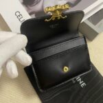 Celine CARD HOLDER WITH FLAP TRIOMPHE IN SHINY CALFSKIN 10I583 black - Image 3