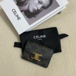 Celine CARD HOLDER WITH FLAP TRIOMPHE IN TRIOMPHE CANVAS 10I583 brown - Image 4