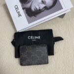 Celine CARD HOLDER WITH FLAP TRIOMPHE IN TRIOMPHE CANVAS 10I583 brown - Image 5