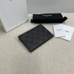 Celine COMPACT WALLET TRIOMPHE CHARMS IN TRIOMPHE CANVAS AND LAMBSKIN 10M103 tan - Image 3