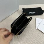 Celine COMPACT ZIPPED WALLET CUIR TRIOMPHE IN SMOOTH CALFSKIN 10K533 black - Image 3