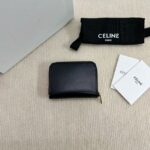 Celine COMPACT ZIPPED WALLET CUIR TRIOMPHE IN SMOOTH CALFSKIN 10K533 black - Image 4