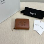 Celine COMPACT ZIPPED WALLET CUIR TRIOMPHE IN SMOOTH CALFSKIN 10K533 tan - Image 5