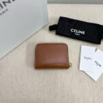 Celine COMPACT ZIPPED WALLET CUIR TRIOMPHE IN SMOOTH CALFSKIN 10K533 tan - Image 6