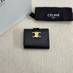 Celine FINE STRAP WALLET NINO IN SUPPLE GRAINED CALFSKIN 10M962 black