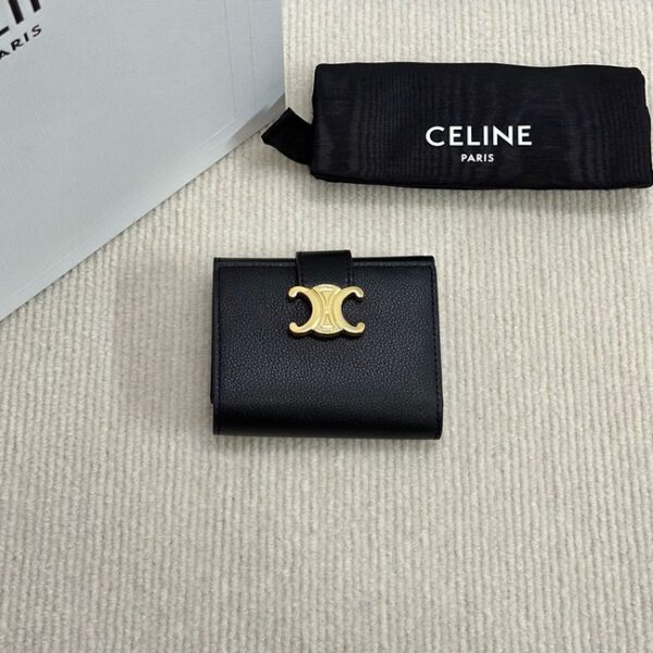 Celine FINE STRAP WALLET NINO IN SUPPLE GRAINED CALFSKIN 10M962 black