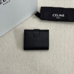 Celine FINE STRAP WALLET NINO IN SUPPLE GRAINED CALFSKIN 10M962 black - Image 4