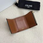 Celine FINE STRAP WALLET NINO IN TRIOMPHE CANVAS AND LAMBSKIN 10M962 TAN - Image 5