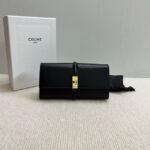 Celine LARGE WALLET TRIOMPHE IN SHINY CALFSKIN 10M033 black