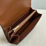 Celine LARGE WALLET TRIOMPHE IN TRIOMPHE CANVAS AND LAMBSKIN 10E313 TAN - Image 3