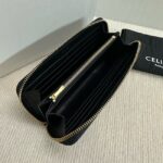 Celine LARGE ZIPPED WALLET IN TRIOMPHE CANVAS 10B552 BLACK - Image 5