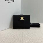 Celine MEDIUM STRAP WALLET NINO IN SUPPLE GRAINED CALFSKIN 10M912 black