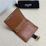 Celine MEDIUM STRAP WALLET NINO IN TRIOMPHE CANVAS AND LAMBSKIN 10M912 TAN - Image 3
