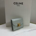 Celine SMALL FLAP WALLET TRIOMPHE IN SHINY CALFSKIN 10D783 MOON - Image 4