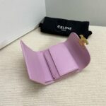 Celine SMALL FLAP WALLET TRIOMPHE IN SHINY CALFSKIN 10D783 Purple - Image 2