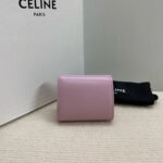 Celine SMALL FLAP WALLET TRIOMPHE IN SHINY CALFSKIN 10D783 Purple - Image 3