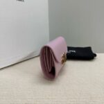 Celine SMALL FLAP WALLET TRIOMPHE IN SHINY CALFSKIN 10D783 Purple - Image 5