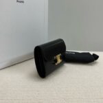 Celine SMALL FLAP WALLET TRIOMPHE IN SHINY CALFSKIN 10D783 black&gold - Image 3