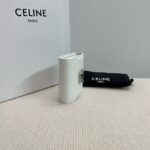Celine SMALL FLAP WALLET TRIOMPHE IN SHINY CALFSKIN 10D783 white - Image 3