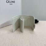 Celine SMALL FLAP WALLET TRIOMPHE IN SHINY CALFSKIN 10D783 white - Image 4
