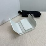 Celine SMALL FLAP WALLET TRIOMPHE IN SHINY CALFSKIN 10D783 white - Image 5