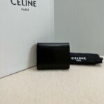 Celine SMALL FLAP WALLET TRIOMPHE IN SHINY CALFSKIN 10D783 white&SILVER - Image 5