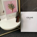 Celine SMALL FLAP WALLET TRIOMPHE IN TRIOMPHE CANVAS 10D783 BROWN - Image 2