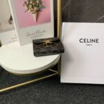 Celine SMALL FLAP WALLET TRIOMPHE IN TRIOMPHE CANVAS 10D783 BROWN - Image 3