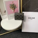 Celine SMALL FLAP WALLET TRIOMPHE IN TRIOMPHE CANVAS 10D783 BROWN - Image 5