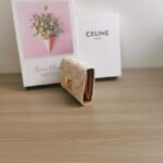 Celine SMALL FLAP WALLET TRIOMPHE IN TRIOMPHE CANVAS 10D783 white - Image 7