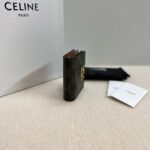 Celine TRIOMPHE BUSINESS CARD HOLDER IN TRIOMPHE CANVAS AND LAMBSKIN 10M122 TAN - Image 2