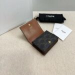 Celine TRIOMPHE BUSINESS CARD HOLDER IN TRIOMPHE CANVAS AND LAMBSKIN 10M122 TAN - Image 3