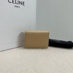 Celine TRIOMPHE COMPACT WALLET IN SHINY CALFSKIN 10K623 CAPPUCCINO - Image 4