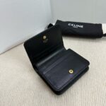 Celine TRIOMPHE COMPACT WALLET IN SHINY CALFSKIN 10K623 black&gold - Image 5