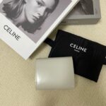 Celine TRIOMPHE COMPACT WALLET IN SHINY CALFSKIN 10K623 LIGHT STONE - Image 4