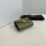 Celine TRIOMPHE COMPACT WALLET IN SHINY CALFSKIN 10K623 dark green - Image 4