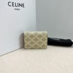 Celine TRIOMPHE COMPACT WALLETIN TRIOMPHE CANVAS 10K623 Off-white - Image 5