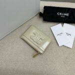 Celine ZIPPED CARD HOLDER IN SMOOTH LAMBSKIN 10K583 Off-white - Image 4