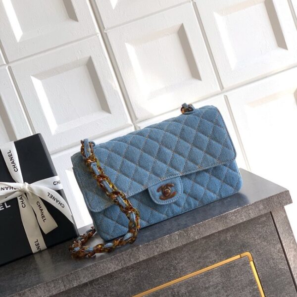 Chanel Flapbag Denim & Gold Metal 1116 Blue