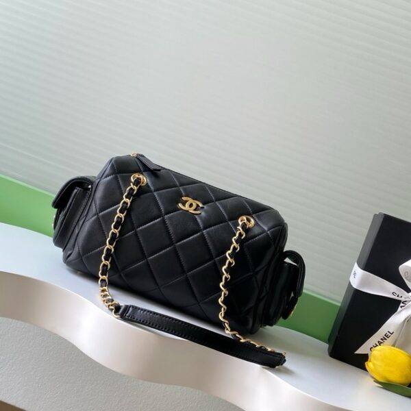 Chanel Lambskin Bowling Bag AS5791 black