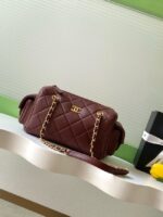 Chanel Lambskin Bowling Bag AS5791 burgundy
