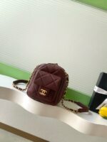Chanel Lambskin Bowling Bag AS5791 burgundy - Image 7