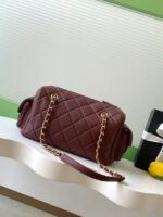Chanel Lambskin Small Bowling Bag AS5792 burgundy - Image 2